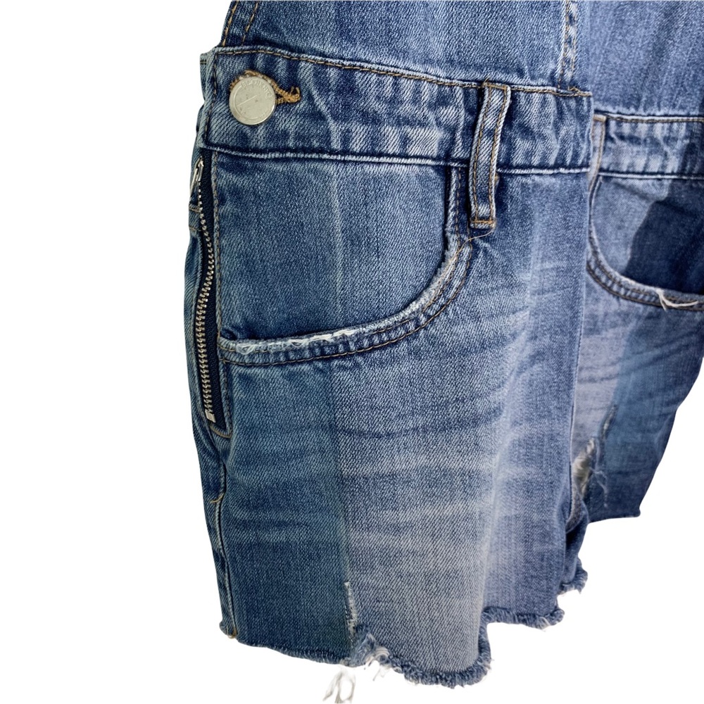 BLANK NYC Overalls Funny Bone Distressed Denim Shortalls 27 - Picture 3 of 11